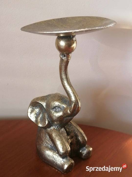Słoń Szczęścia Figura Świecznik Vintage Retro