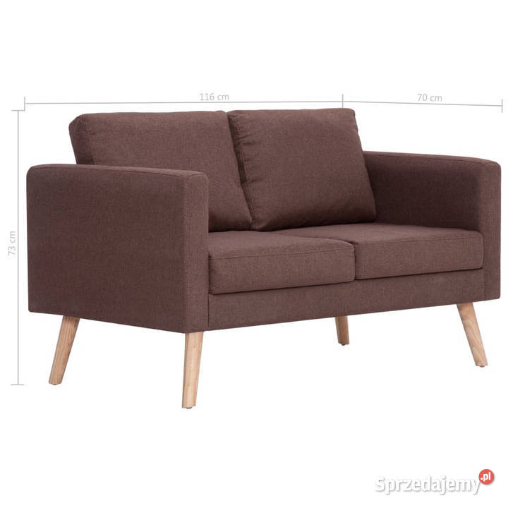 2osobowa sofa tapicerowana tkaniną brązowa Warszawa