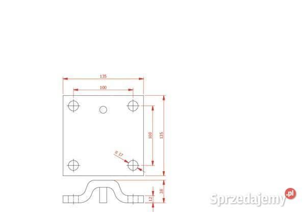 Uchwyt zęba 25x25mm rama 80x80mm CP409714 Kamionna