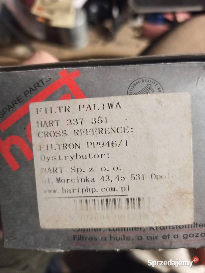 Filtr paliwa HART 337 351 odpowiednik filtron osobowe Łódź