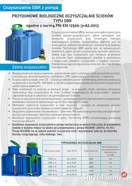 OCZYSZCZALNIA ŚCIEKÓW BIOLOGICZNA SBR 46 z