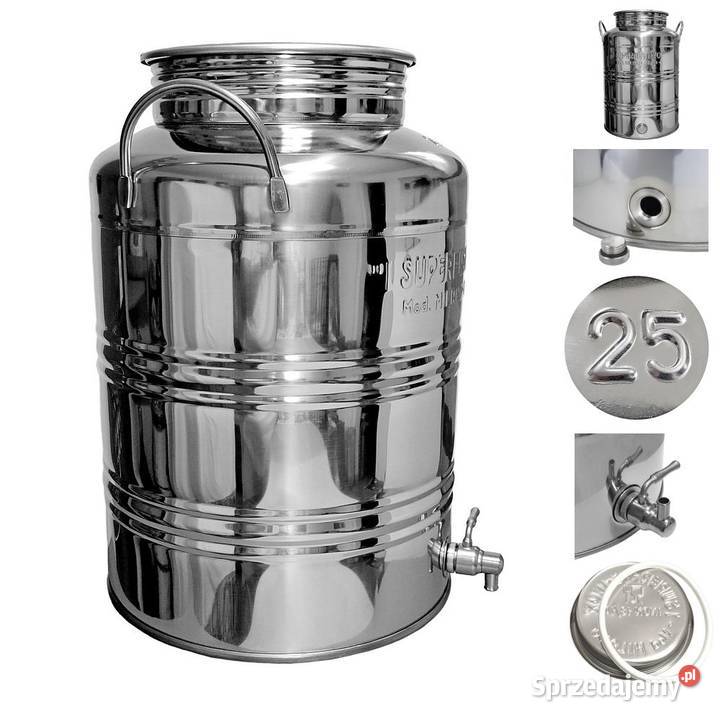 Beczułka beczka stal kwasówka inox bańka 25L z śląskie Siemianowice Śląskie