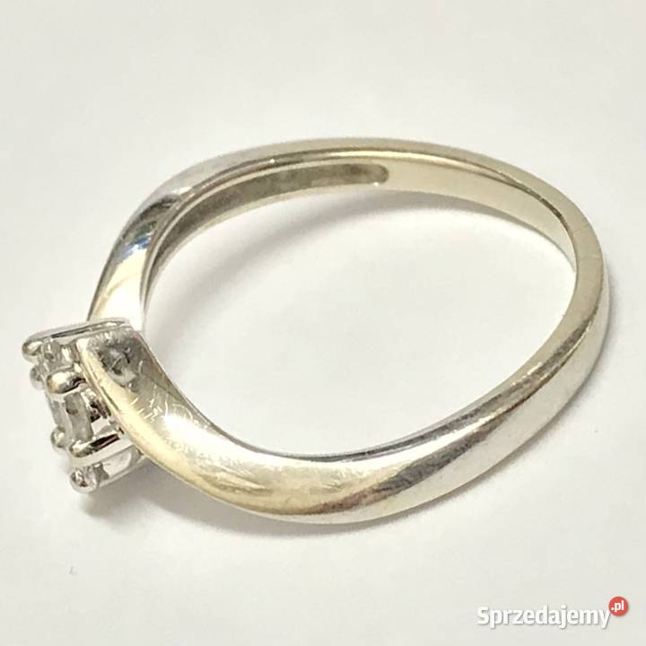 Złoty PIERŚCIONEK 14K cudowny BRYLANTY 025ct r10 złote Pierścionki Warszawa