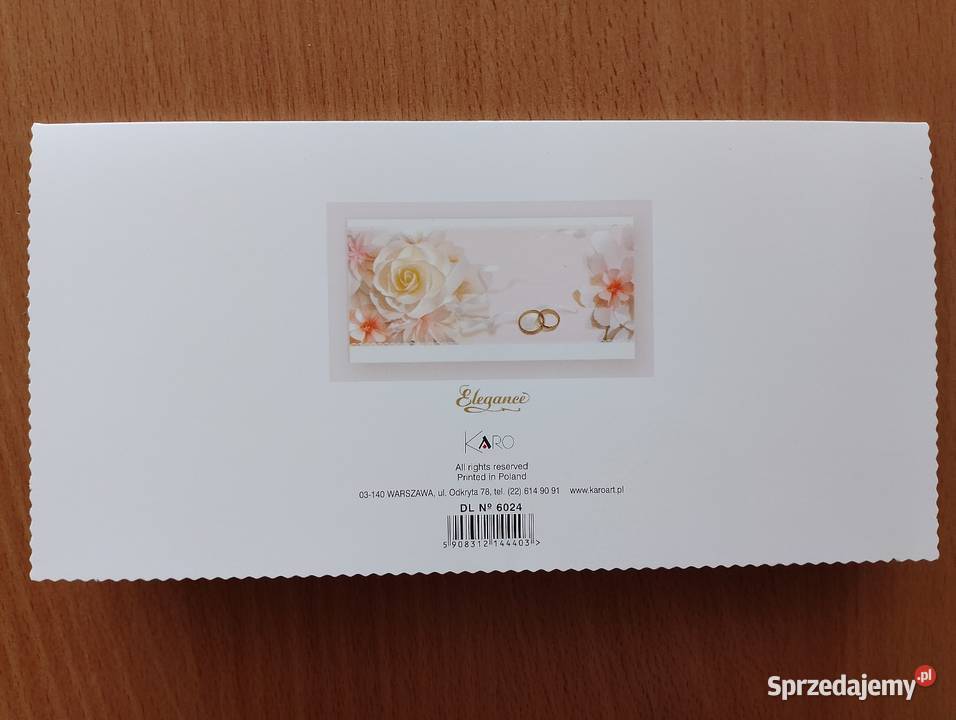 Kartka okolicznościowa z życzeniami W DNIU ŚLUBU wielkopolskie Oborniki