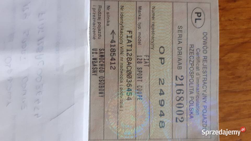 Fiat 128 sport coupe 2 sztuki zarejestrowany 128 Namysłów