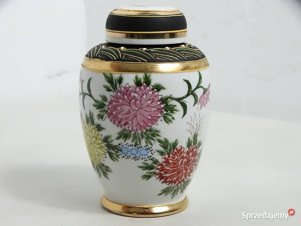 Japońska puszka pojemnik na herbatę Porcelana z