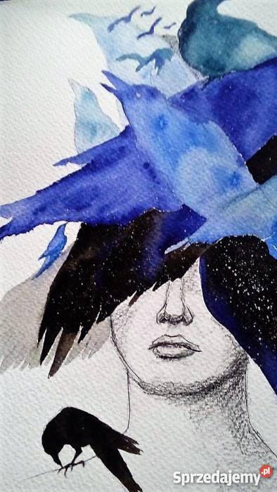 Akwarela USKRZYDLONA artystki plastyka Adriany Katowice