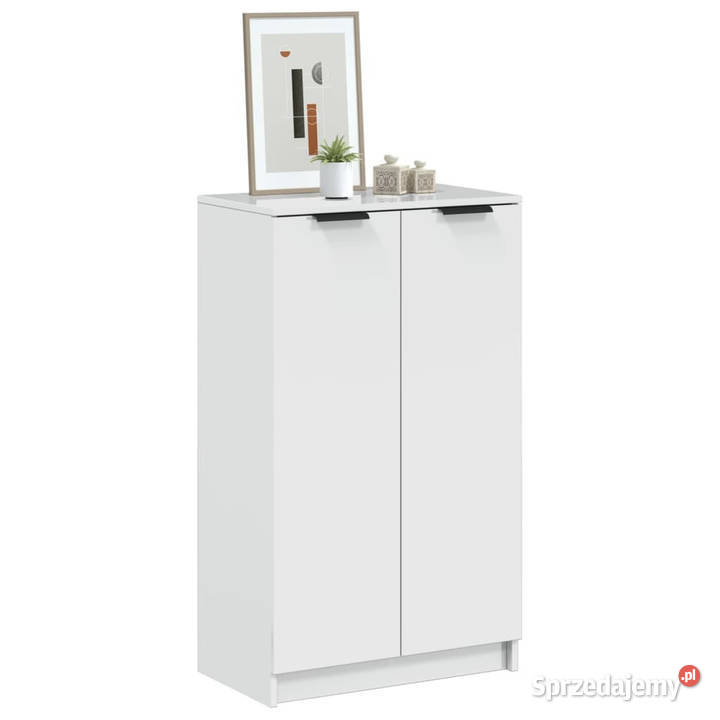 Szafka na buty wysoki połysk biała 59x35x100