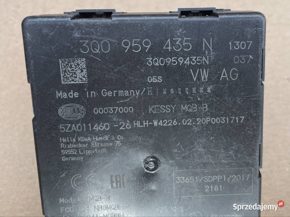 3Q0959435 moduł kessy volkswagen troc golf 7 zachodniopomorskie Szczecin