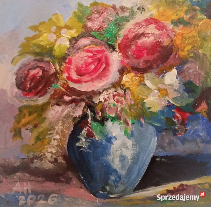 Obraz akrylowy Kwiaty w niebieskim wazonie zachodniopomorskie Barlinek