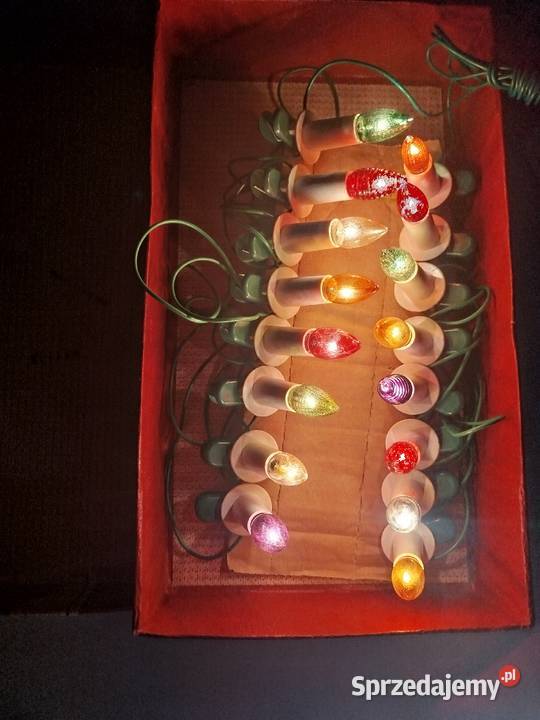 Zabytkowe lampki choinkowe z czasów PRL Zgierz