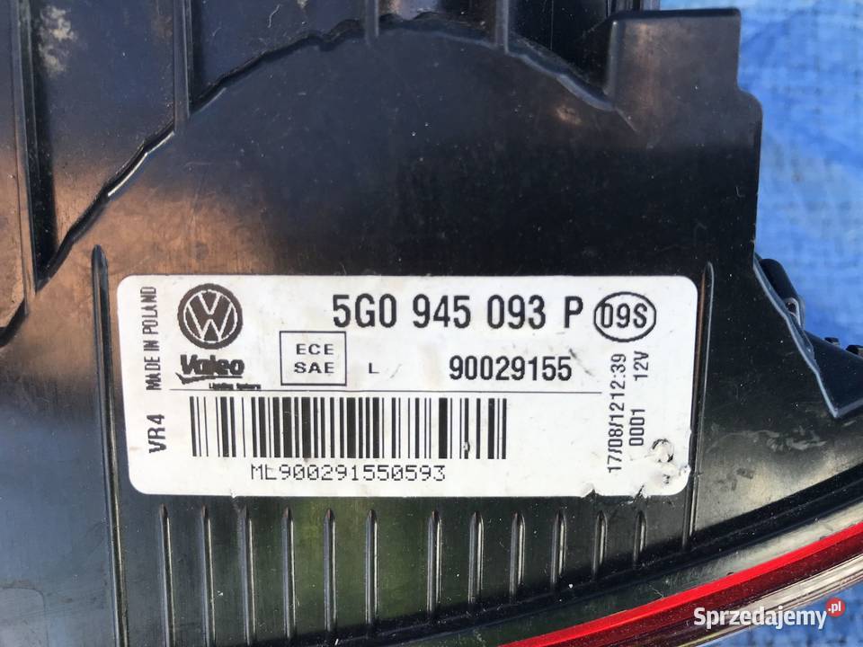VW GOLF VII 1317r 5G0945093P LAMPA LEWY TYŁ LEWA dolnośląskie Bolesławiec