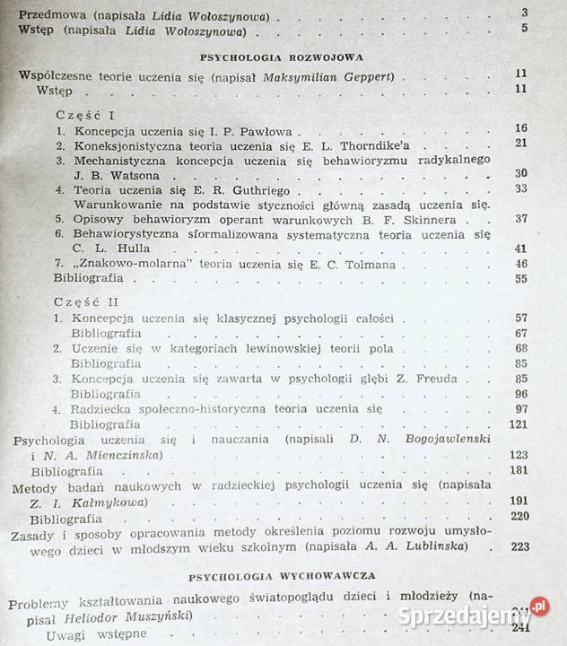 Psychologia ogólna i rozwojowa Lidia Wołoszynowa Chełm