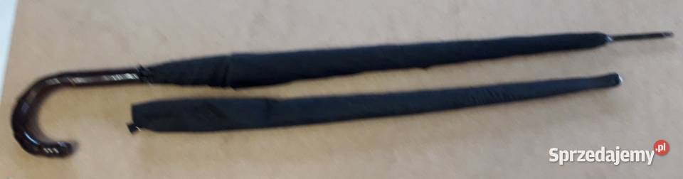 Czarny parasol typowo męski drewniana rączka Dla mężczyzn Kraków