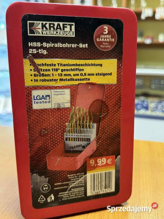 Zestaw wierteł do metalu 113mm 25 Elbląg