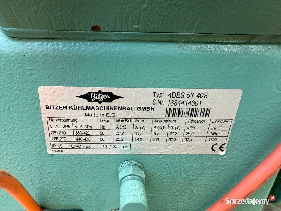 Sprężarka półhermetyczna Bitzer 185kW5C 40C Paczków sprzedam