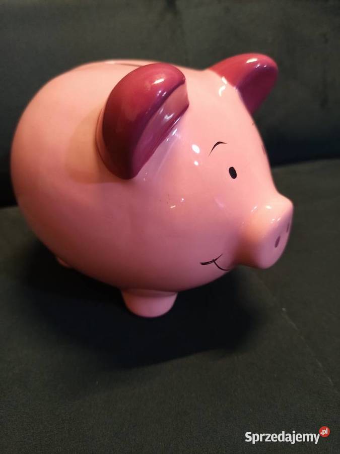 Urocz ceramiczna skarbonka różowej świnki gumową Warszawa