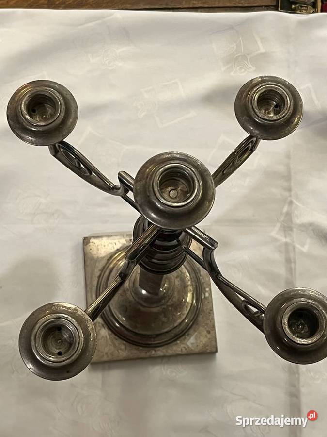 Świecznik Kandelabr z krakowskiego srebra Kraków