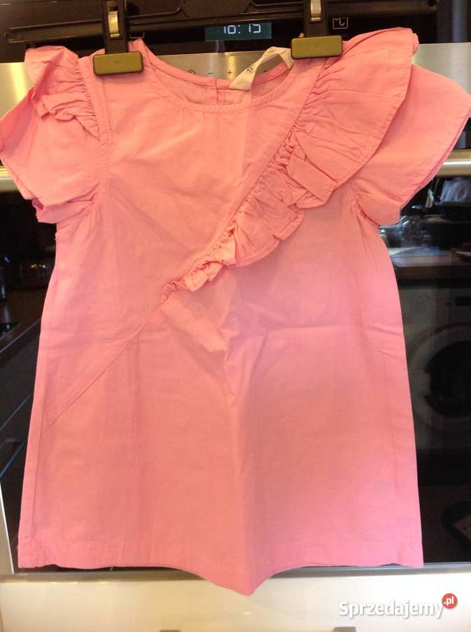 Sukienka różowa HM 92 falbanki Nowa Sól