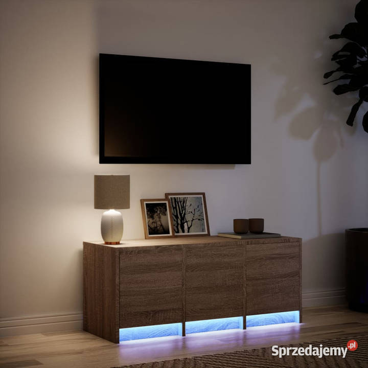 Szafka TV z LED brązowy dąb 97x34x40 WM852242 Warszawa sprzedam