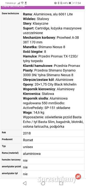 Rower składany romet biały wigry 8 Mińsk Mazowiecki