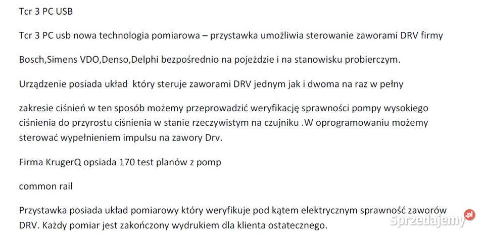 Tcr 8000 sterownik do pomp wtryskowych Edc Hdk śląskie Bielsko-Biała sprzedam