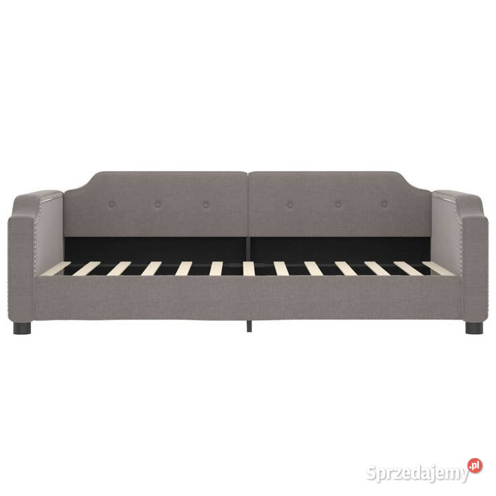 Sofa z funkcją spania kolor taupe obita tkaniną Warszawa