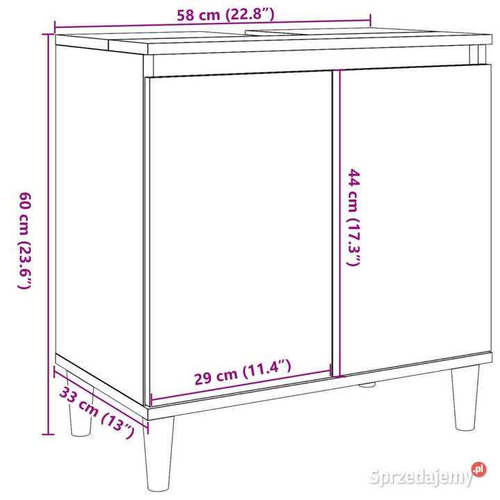 Szafka pod umywalkę szarość betonu 58x33x60 Warszawa sprzedam