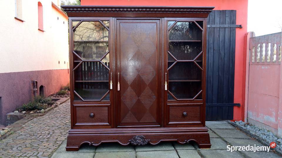 Wspaniała Biblioteka Witryna Dąb 1920 Renowacji Ziębice