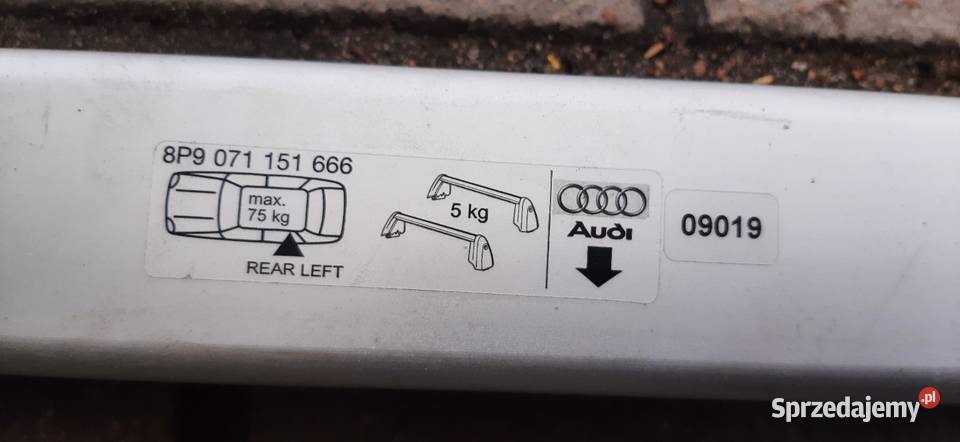 Belki dachowe audi A3 8P Sportback 8P9071151 Akcesoria samochodowe