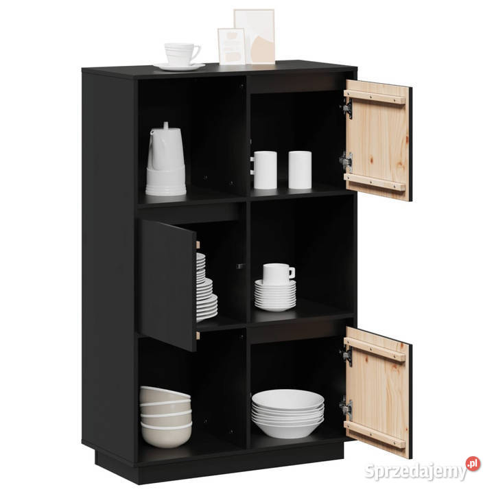 Szafka czarna 74x35x117 lite drewno sosnowe Warszawa