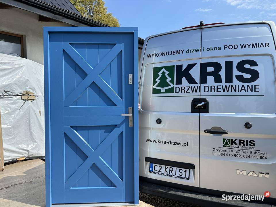 Drzwi zewnętrzne drewniane białe ANGIELSKIE Grzybno sprzedam