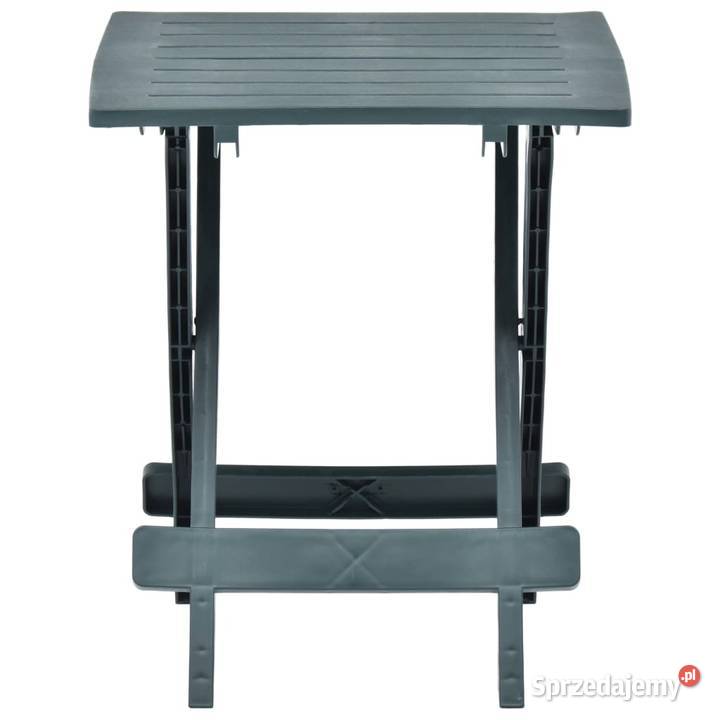 vidaXL Składany stolik ogrodowy, zielony, 45x43x50 cm, plastikowy vidaXL Składany stolik ogrodowy, zielony, 45x43x50 cm, plastikowy
