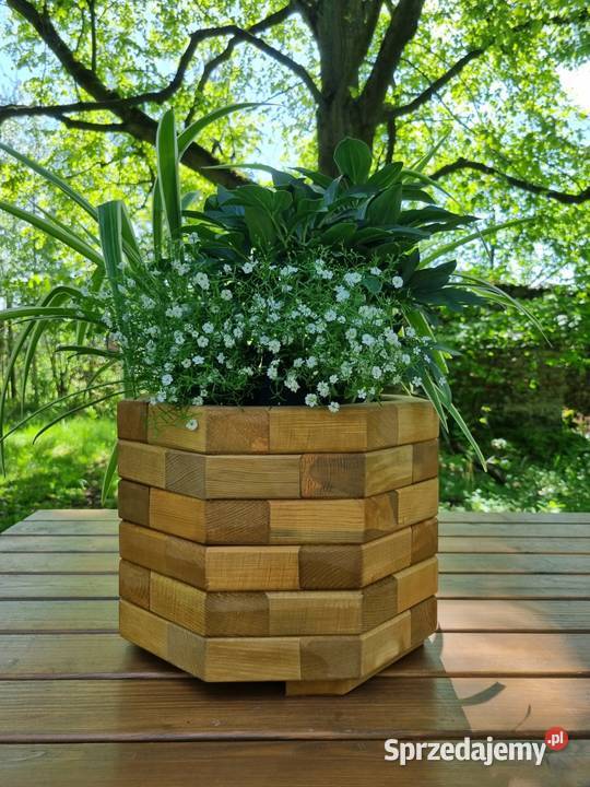 Donica drewniana sosnowa OŚMIOKĄTNA Kalety