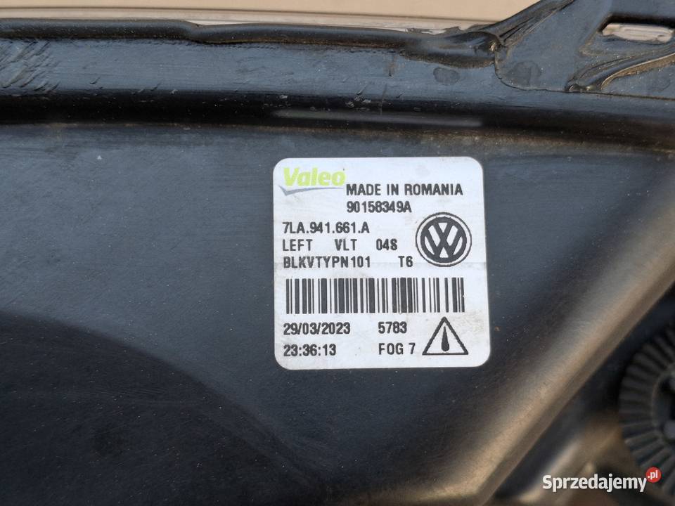 VW T6 LIFT T61 HALOGEN LEWY LAMPA PRZECIWMGIELNA