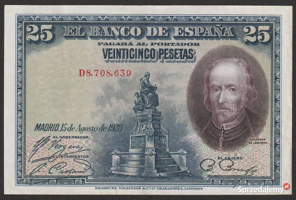 HISZPANIA 25 PESET 1928 DL BARCA STAN 2 Łódź