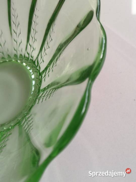 Patera misa zielone szkło Porcelana i szkło Toruń