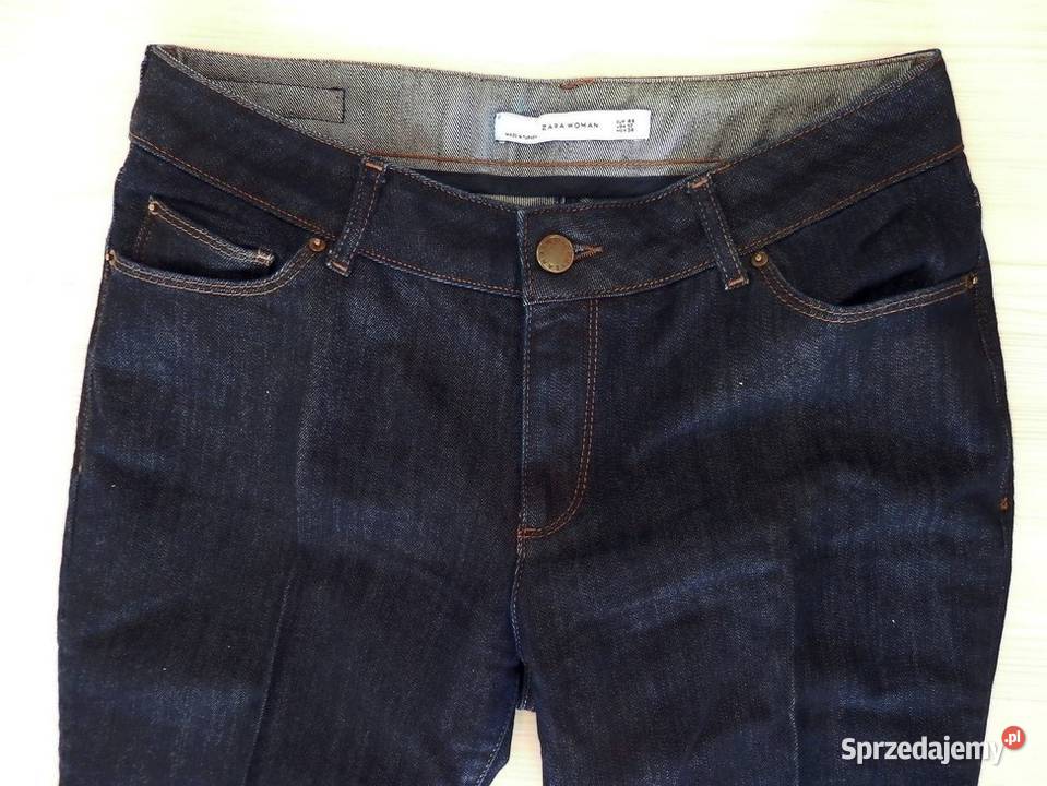 Spodnie Zara Dżinsy Jeansy Granatowe Klasyczne Spodnie Łomża