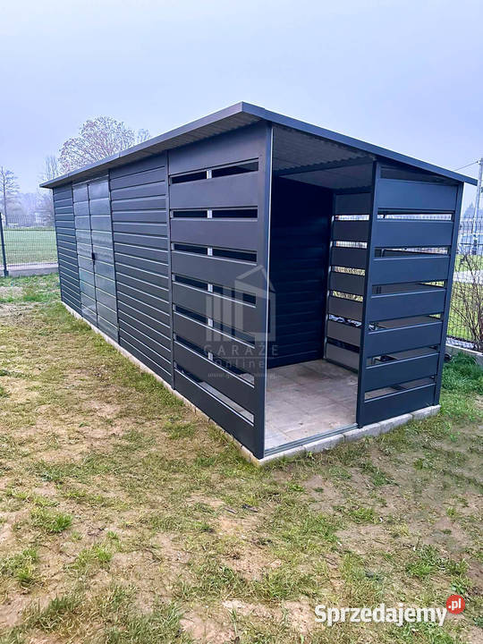 Schowek domek ogrodowy 6x2m wiata 15m Brama Płock