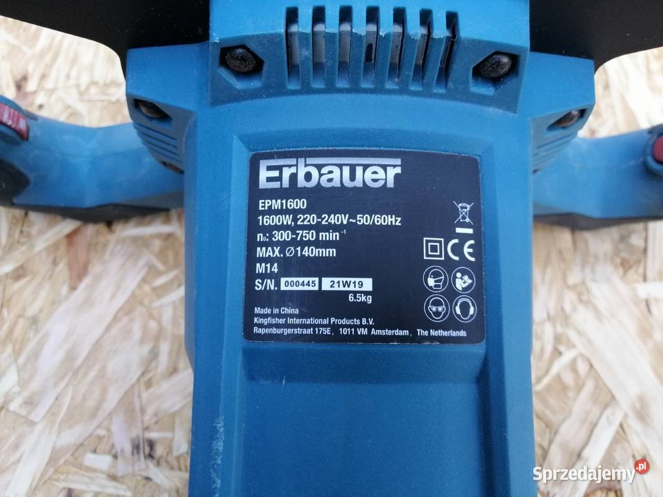 MIESZADŁO DO ZAPRAW ERBAUER EPM1600 1600W 140 mm Elektryczne