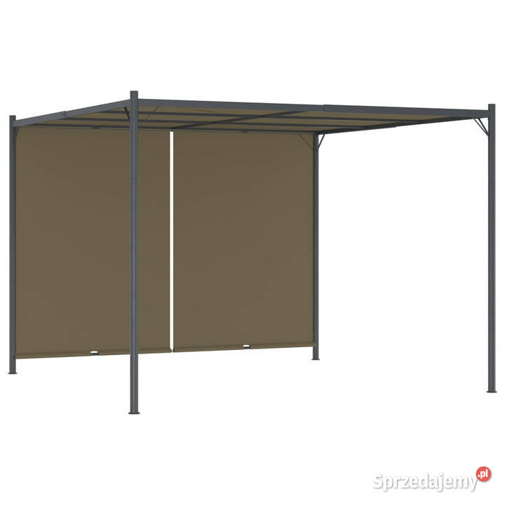 Pergola ogrodowa ze zwijanym dachem 3x3 m taupe