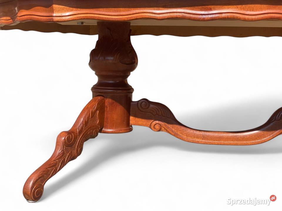 Owalny intarsjowany stolik kawowy ława jasny Meble Gryfice