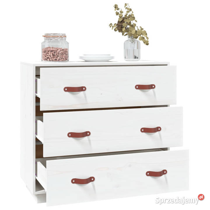 Komoda biała 80x40x75 lite drewno sosnowe Warszawa