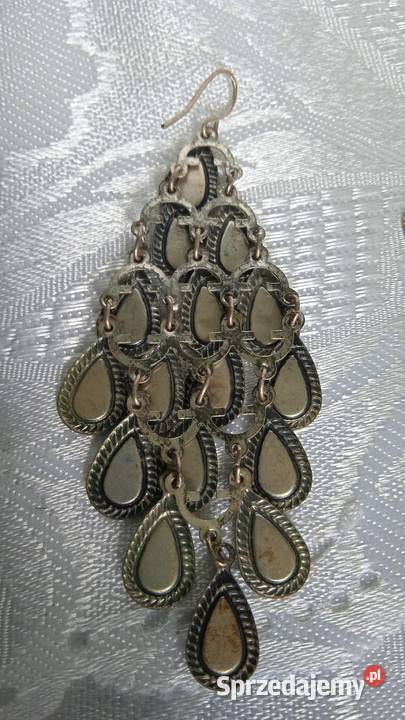 OKAZAŁE TURKUSOWE KOLCZYKI POSREBRZANE Piła