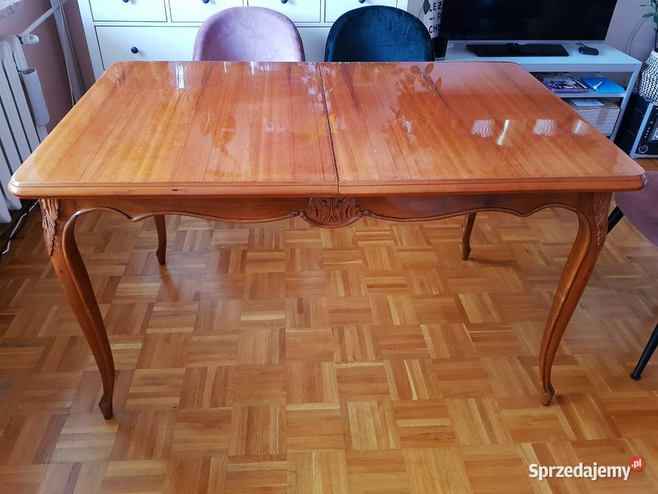 Stół drewniany 130x80 rozkładany lakierowany blat