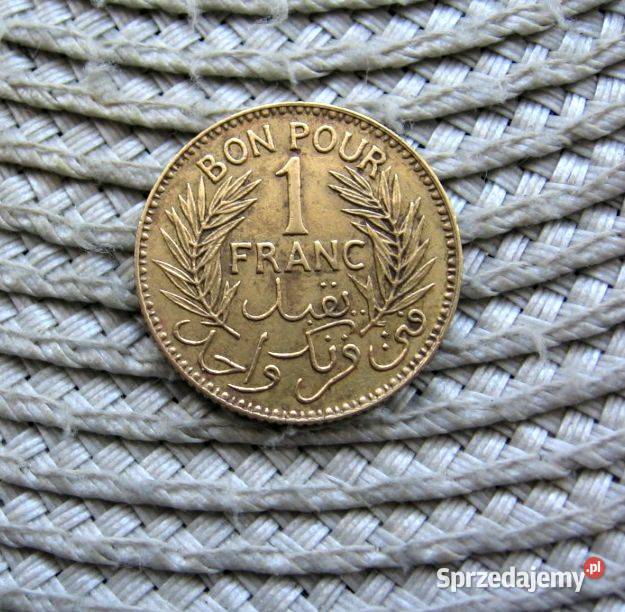 Tunezja Bon Pour 1 Frank 1941r wielkopolskie Kalisz