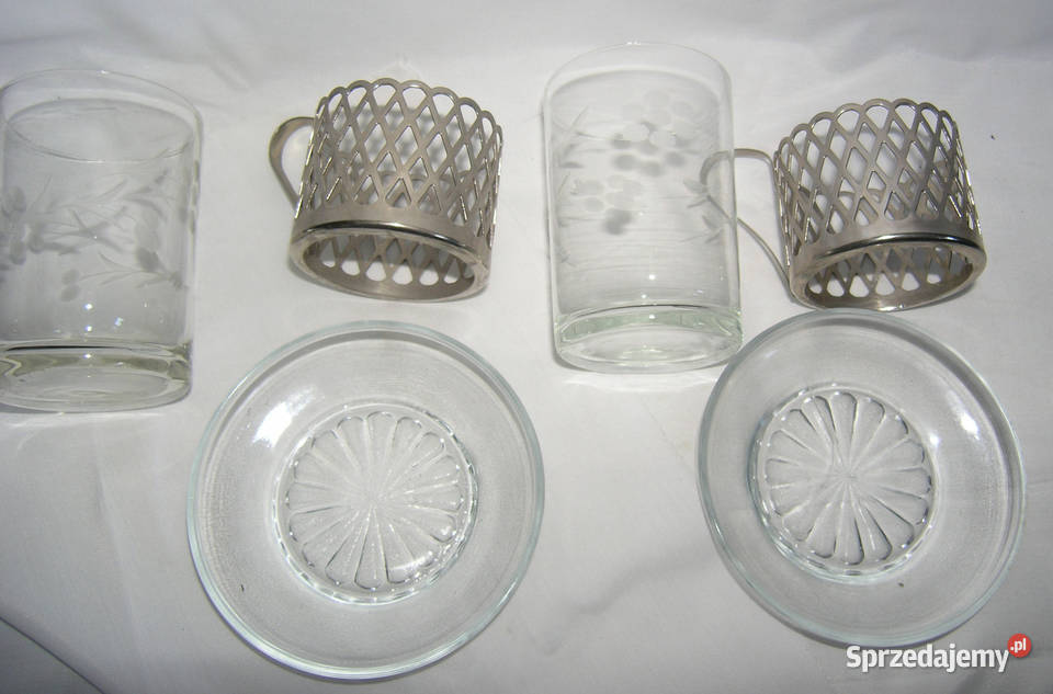 szklanki vintage z metalowymi koszyczkamiD dolnośląskie Bartków