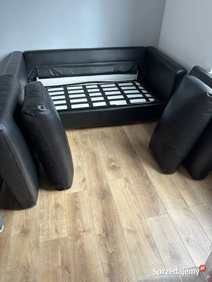 Sofa rozkładana czarna 2osobowa 190cm Gdańsk