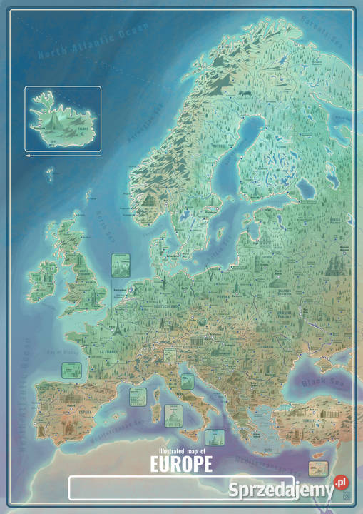 illumaps Mapa Europy 59 x 84 ilustrowana Jędrzej Dla Dziecka Wolsztyn