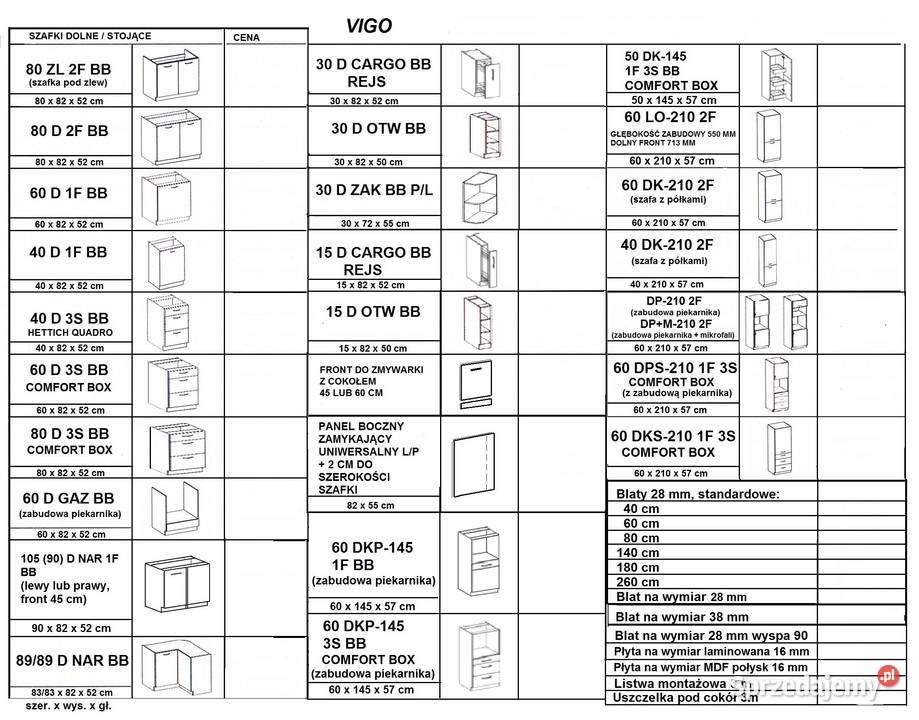 Meble kuchenne VIGO BIAŁY POŁYSK GRAFIT MATOWY Wrocław